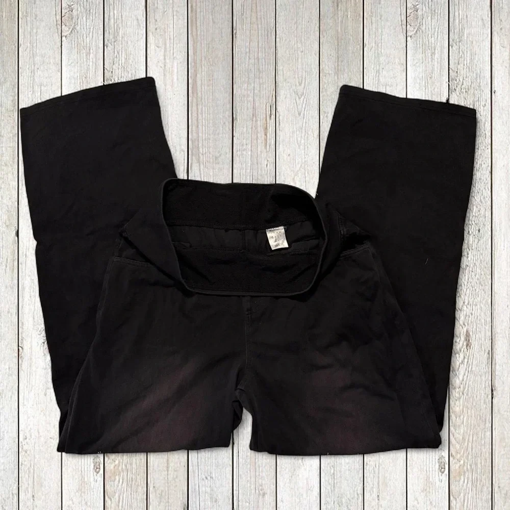 Black Bootcut Yoga Pants Women's High Rise Stretch Pocket Leggings Size M